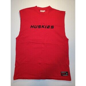 Vintage Y2K NIU Huskies Embroidered Sleeveless Shirt Mens XL Northern Illinois